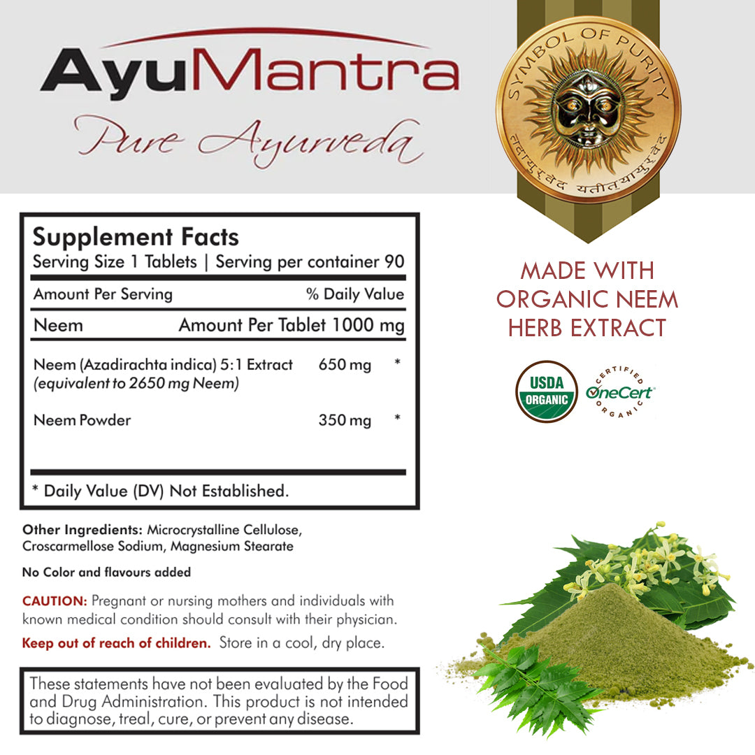 Neem Tablets (Azadirachta indica) - 90 Tablets