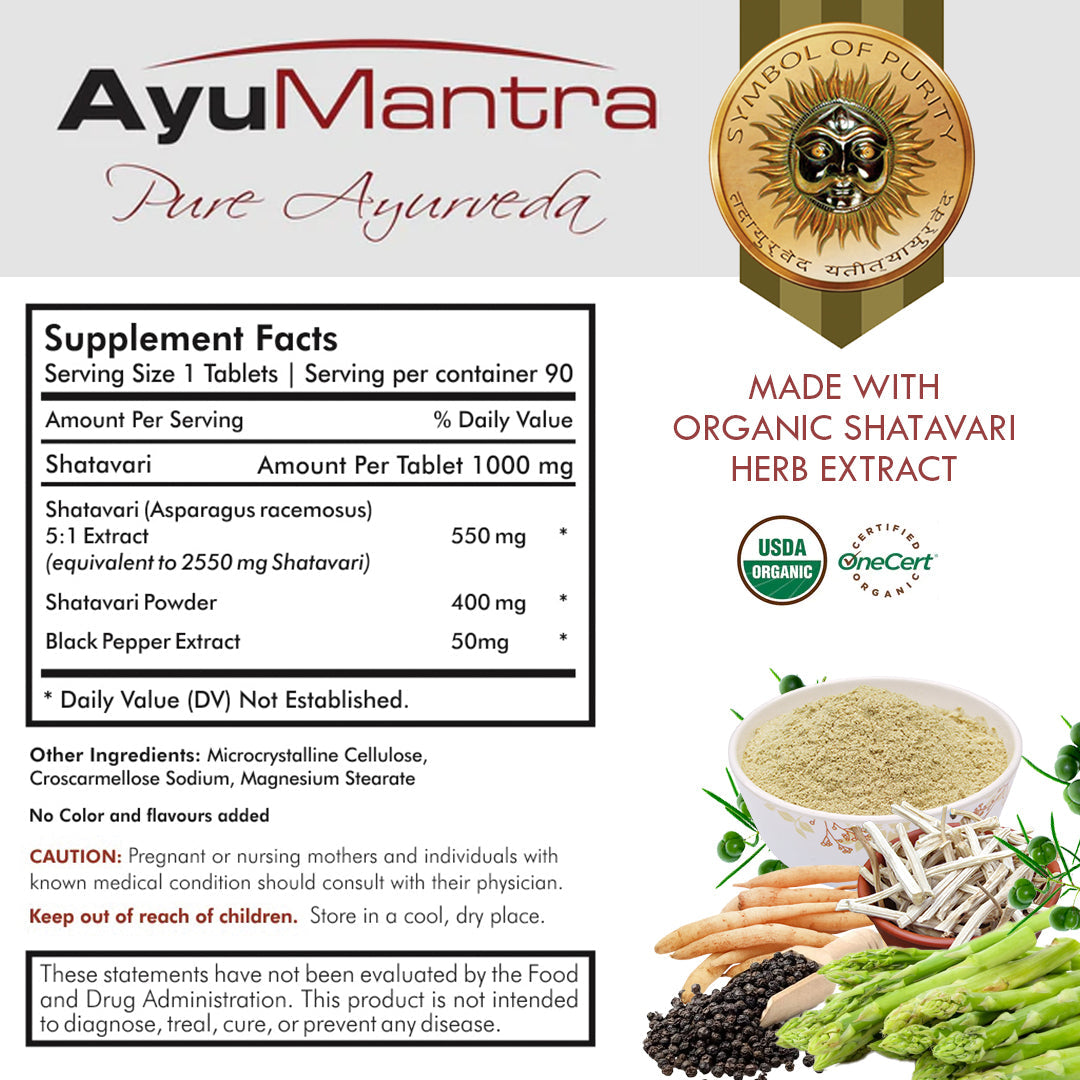 Shatavari Tablets (Asparagus racemosus) - 90 Tablets