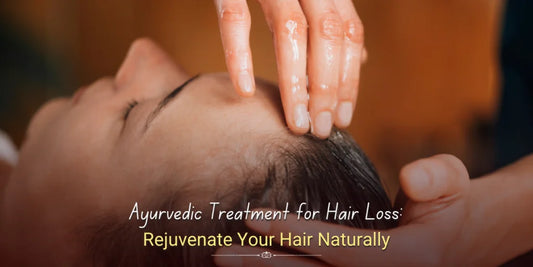 Ayurvedic head massage with herbal oil for natural hair loss treatment